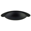 Crown 5" Hooded Shaker Cup Cabinet Pull with 3" Center to Center Matte Black Finish CHP8233BK